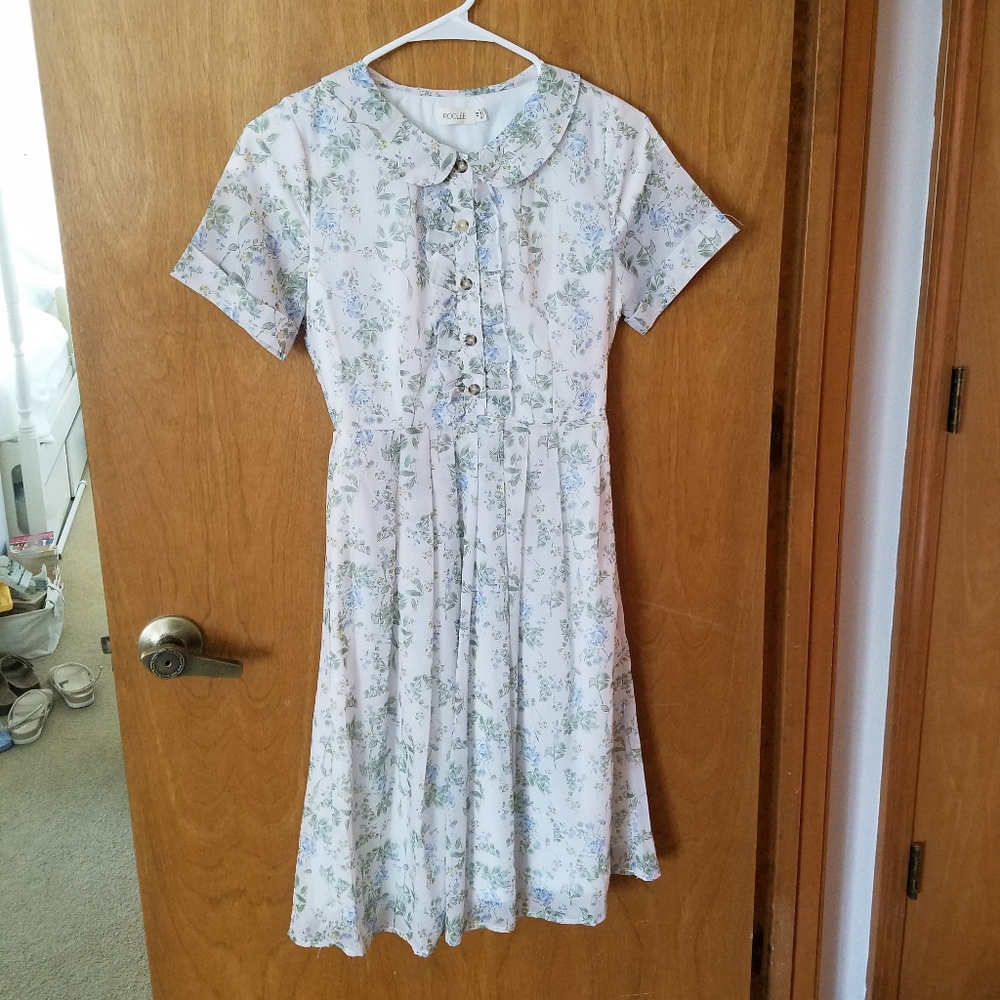 Roolee Floral Print Peter Pan Collar Dress